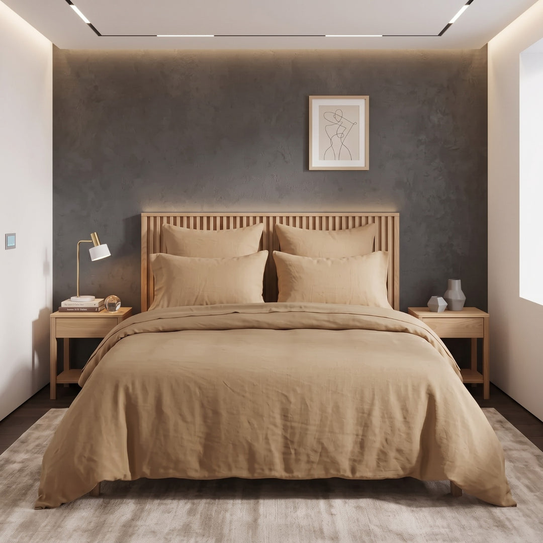 SKIN LUXURY DYED BEDSHEET SET- 5 PCS