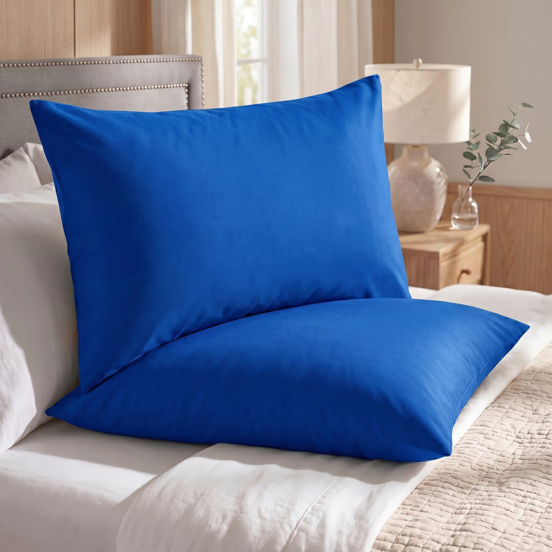 D.BLUE PLAIN PILLOW COVERS
