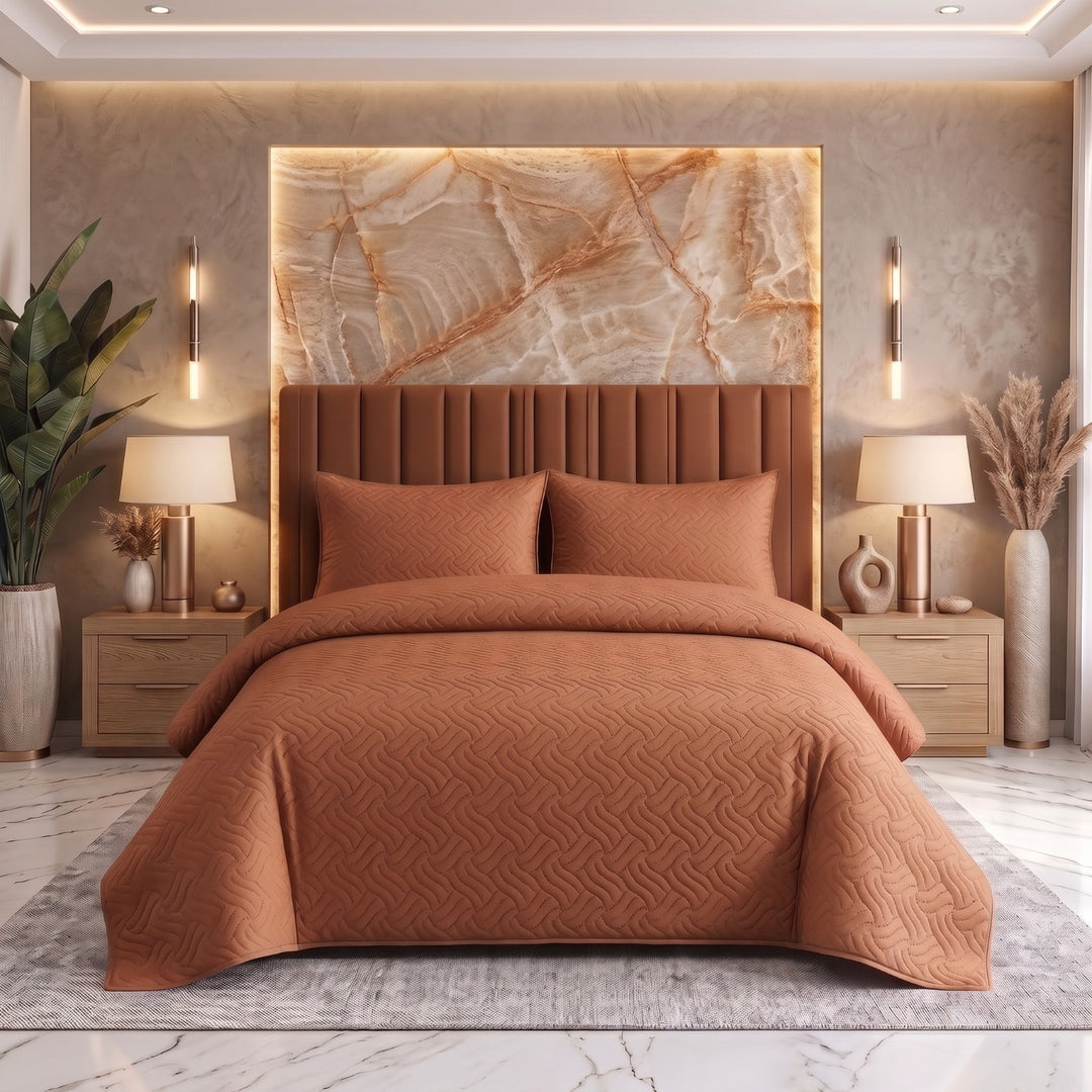 COPPER  BEDSPREAD SET - 3 PCS (PREMIUM)