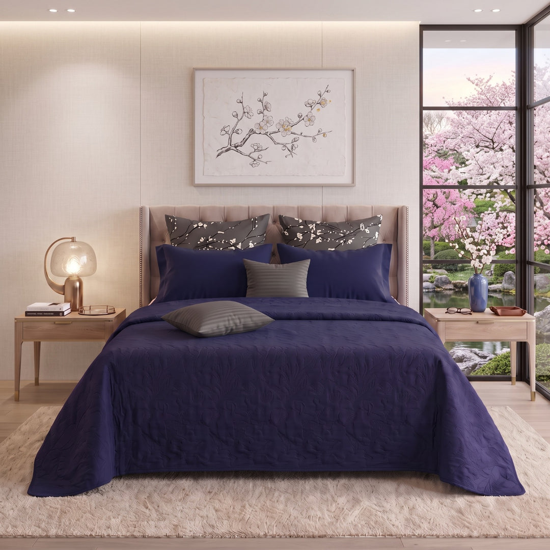 YALE BLUE CEDAR Comforter Set- 8 Pcs
