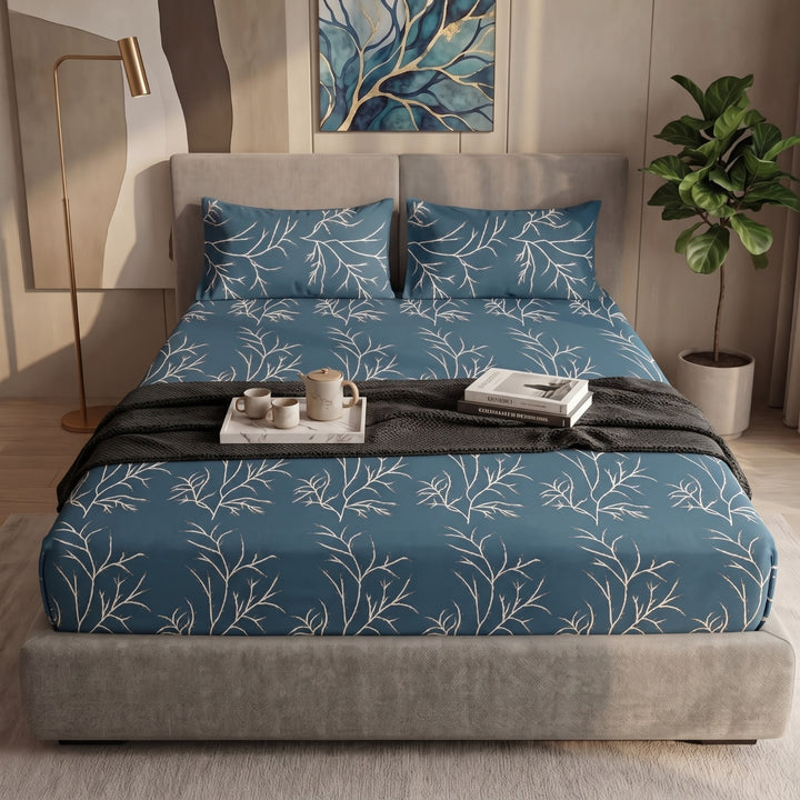 GREY BUNCH FITTED SHEET - (PREMIUM)
