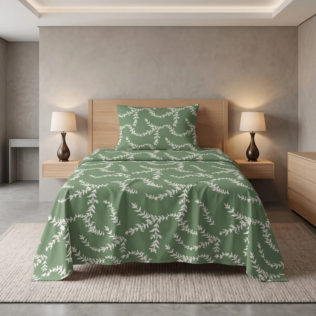 EVER GREEN SINGLE BEDSHEET SET
