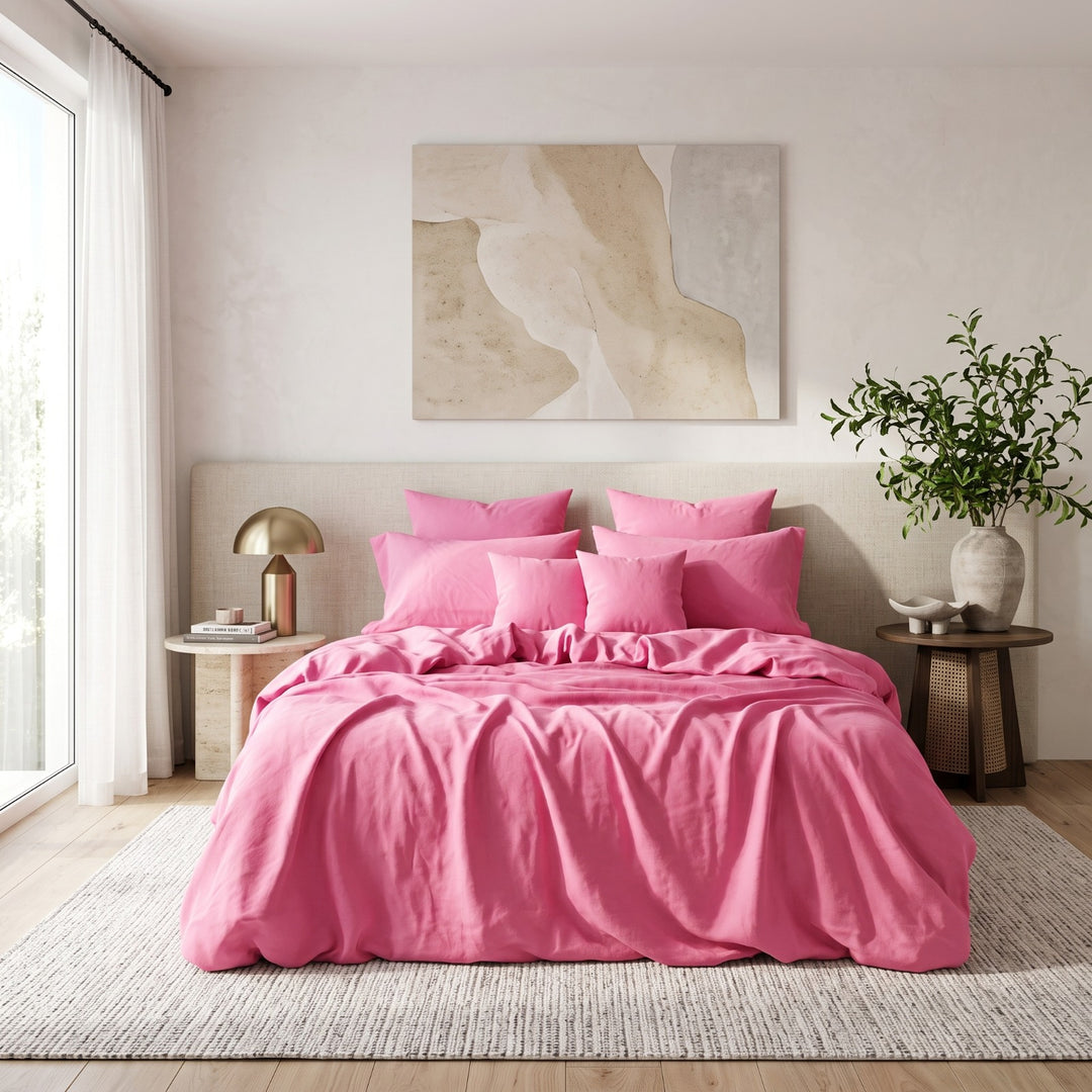 PINK LUXURY DUVET COVERS SET- 8 PCS