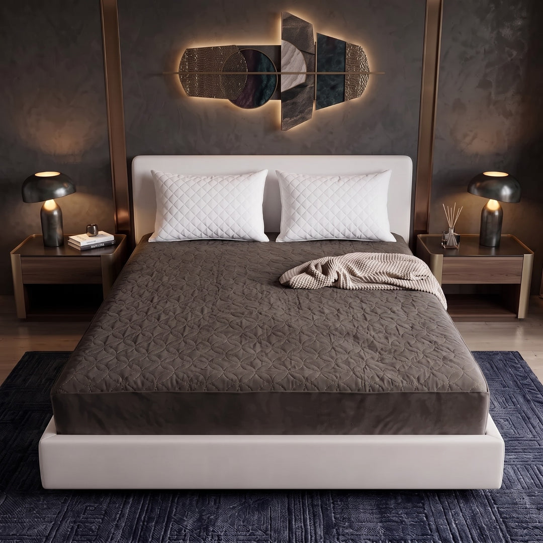 D.BROWN  QUILTED WATERPROOF MATTRESS FITTED COVER