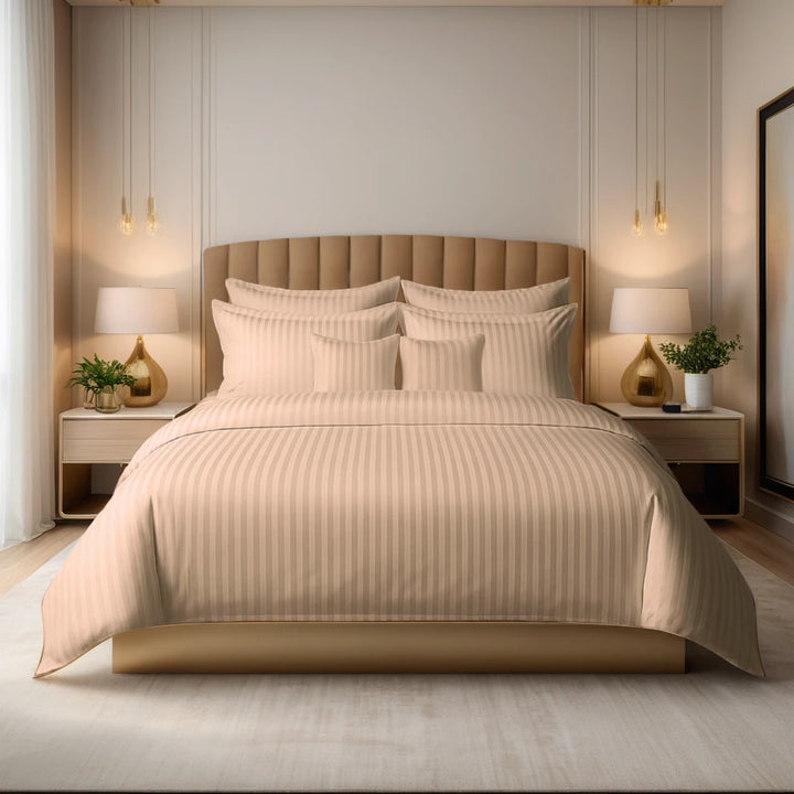 SKIN SATIN STRIPE DUVET COVERS SET 8 PCS