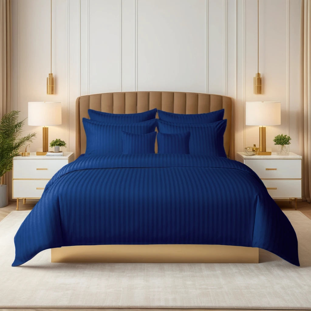 NAVY stripe SUMMER COMFORTER SET- 8 PCS