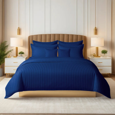 NAVY stripe SUMMER COMFORTER SET- 8 PCS
