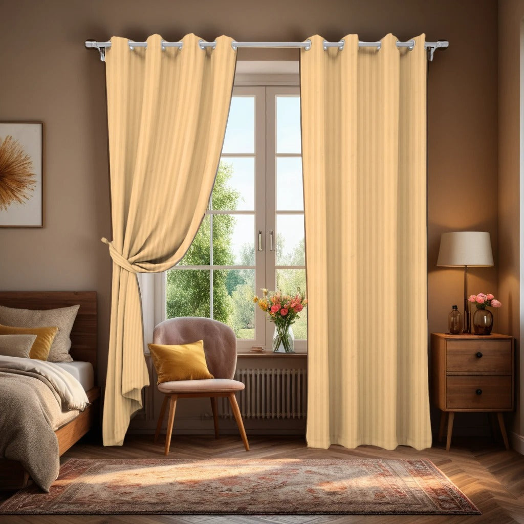 BEIGE WINDOW CURTAINS