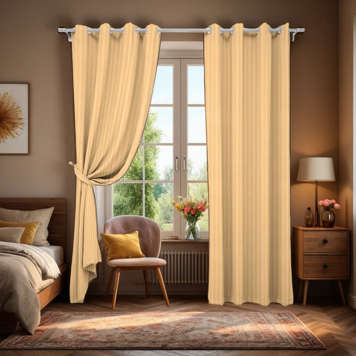 BEIGE WINDOW CURTAINS