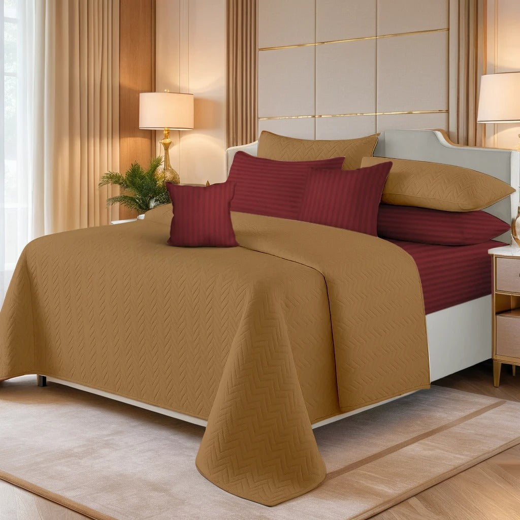 SKIN MAROON Comforter Set- 8 Pcs