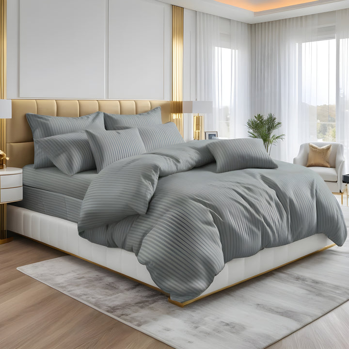 SILVER STRIPE  RAZAI SET - 8 PCS