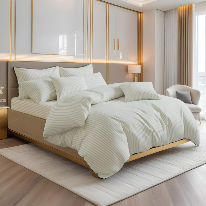 IVORY STRIPE RAZAI SET - 8 PCS