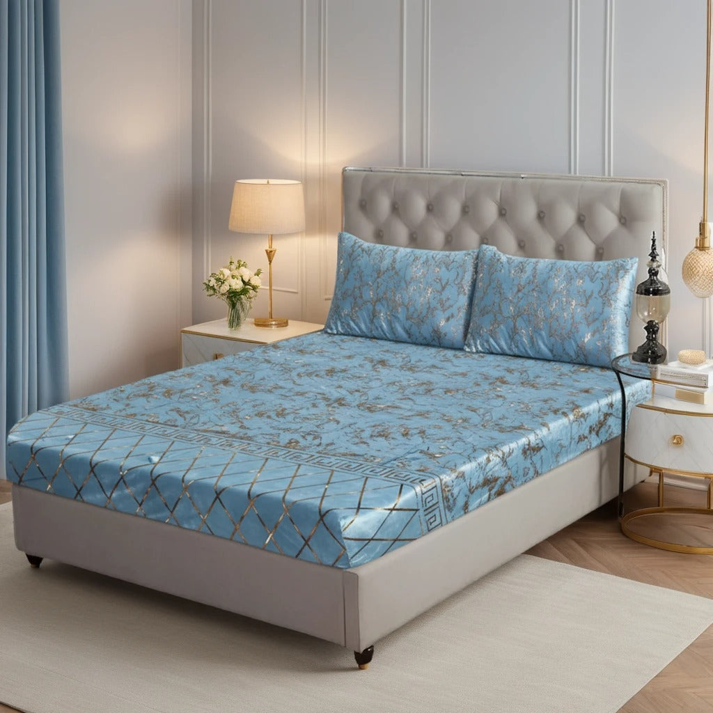 SILVER VELVET fitted bedsheet - (premium)