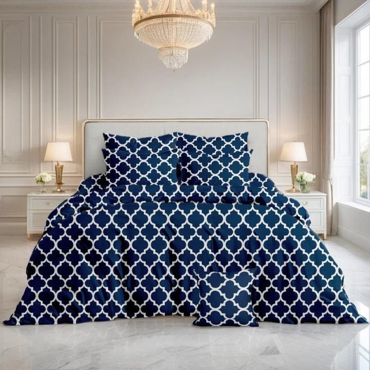 Blue Pendora Winter Comforter Set- 7 Pcs