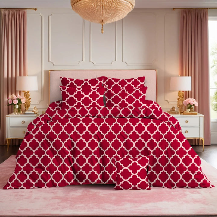 RED PENDORA Comforter Set- 7 Pcs