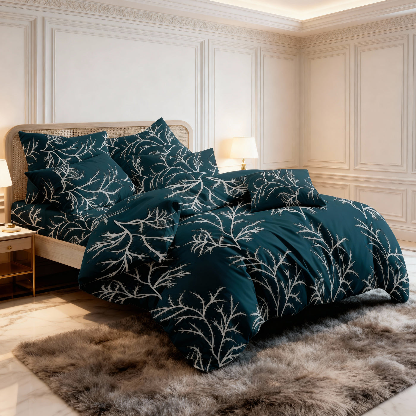 GREY BUNCH RAZAI SET - 7 PCS