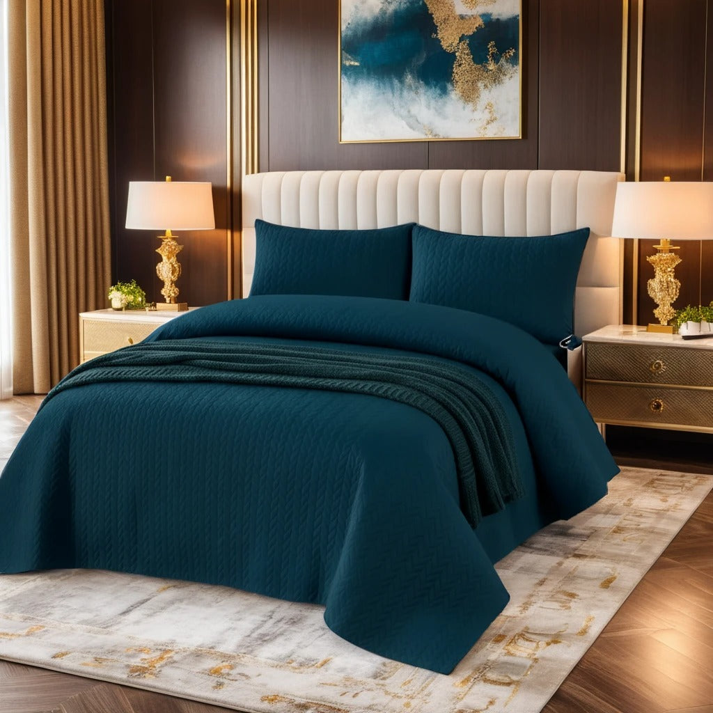 D.GREEN BEDSPREAD SET - 3 PCS (PREMIUM)