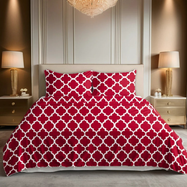 RED PENDORA bedsheet set - 3 pcs