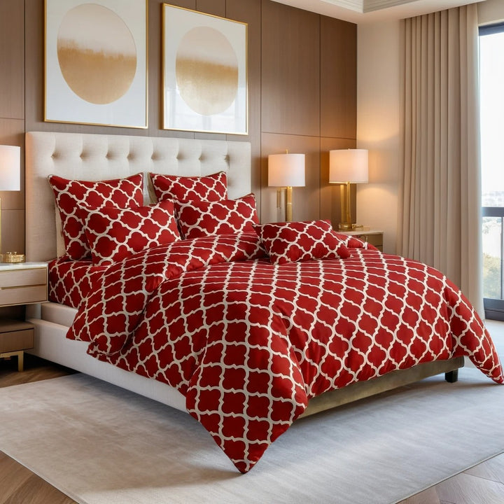 RED PENDORA RAZAI SET - 7 PCS