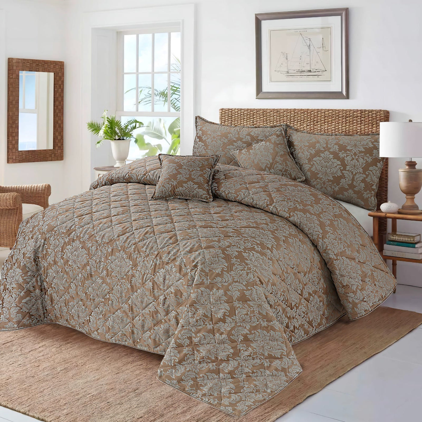 VELISSE Quilted Bedspread Set - 5 Pcs