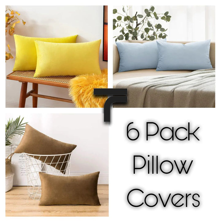 ASSORTED PLAIN PILLOW COVERS (PACK OF 6)