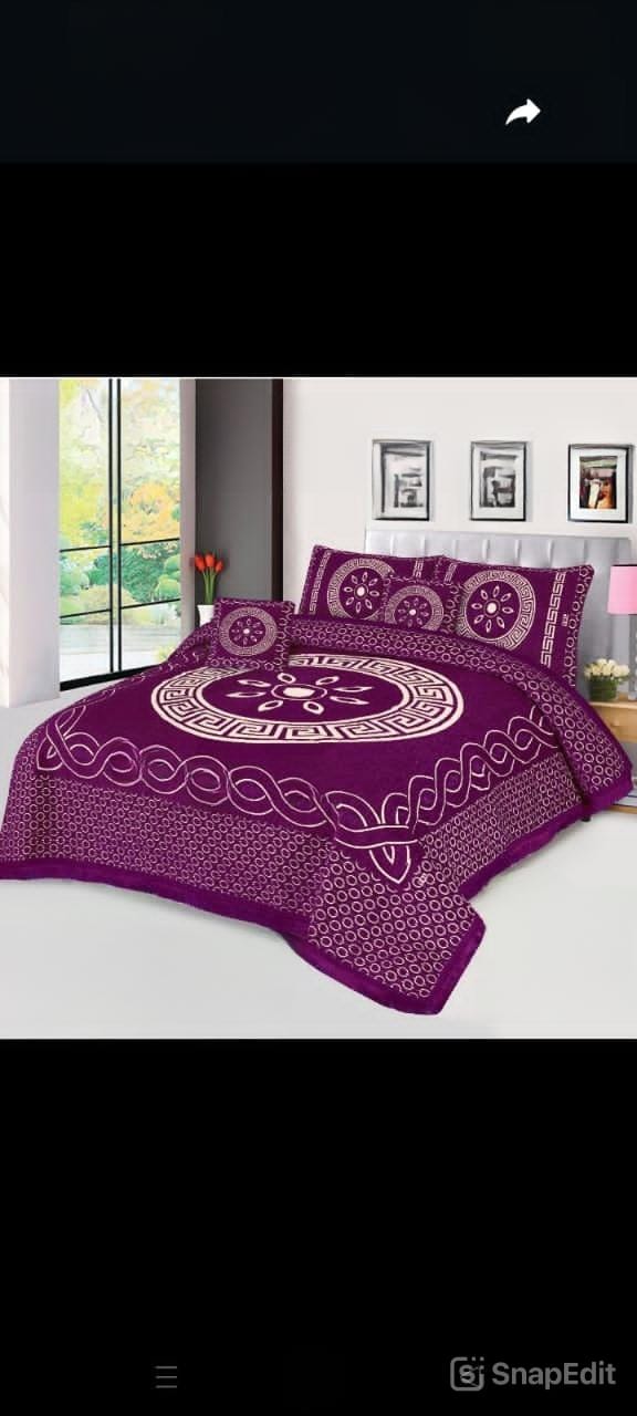 JACQUARD LUXURY PURPLE BEDSHEET SET- 5 PCS