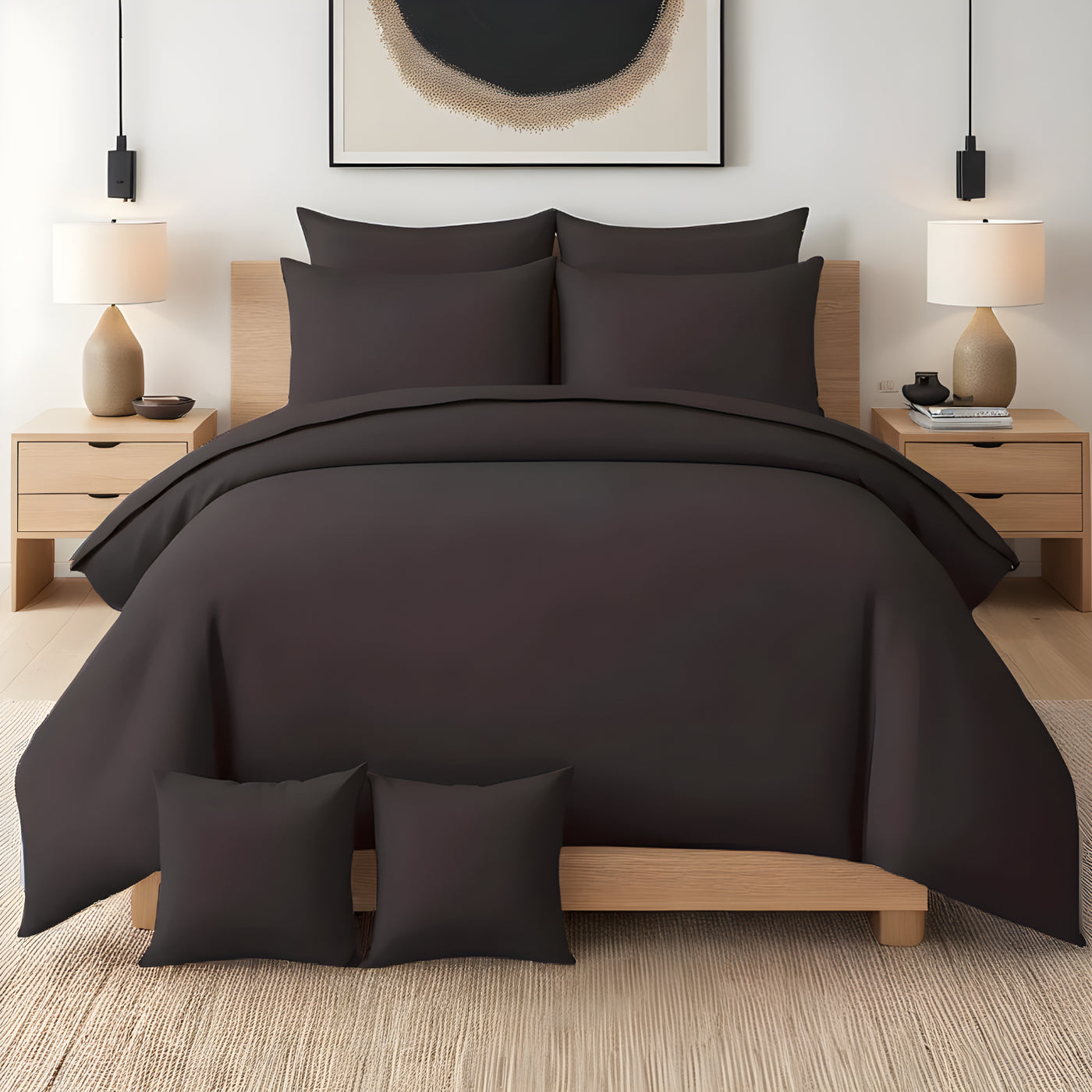 BROWN LUXURY DUVET COVERS SET- 8 PCS