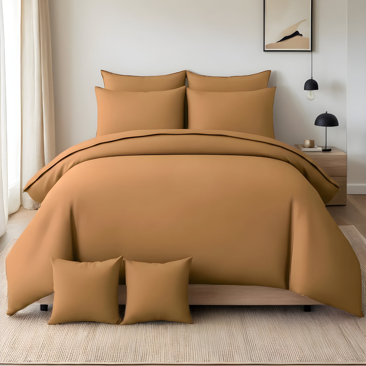 COPPER LUXURY DUVET COVERS SET- 8 PCS