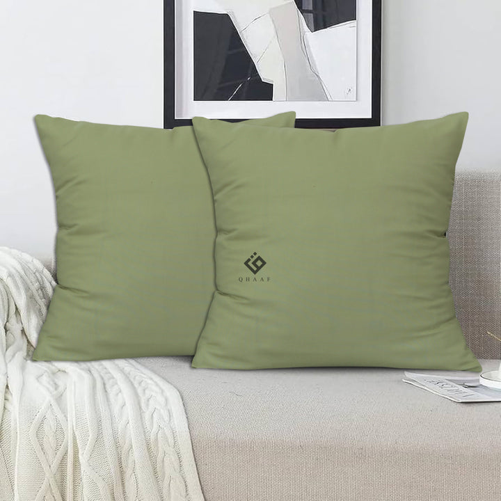 S.GREEN DYED CUSHION COVER (PACK OF 2)