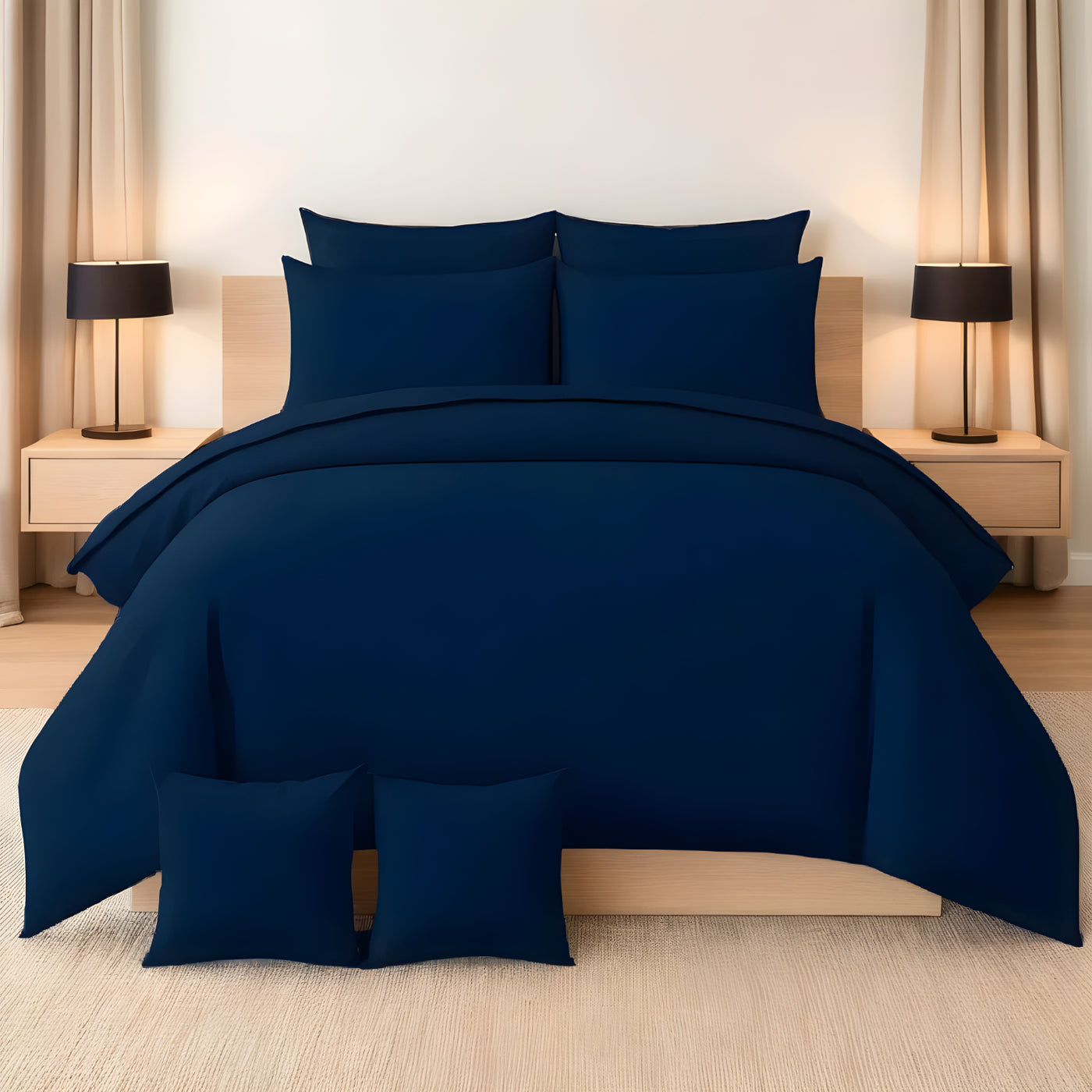 D.BLUE LUXURY DUVET COVERS SET- 8 PCS