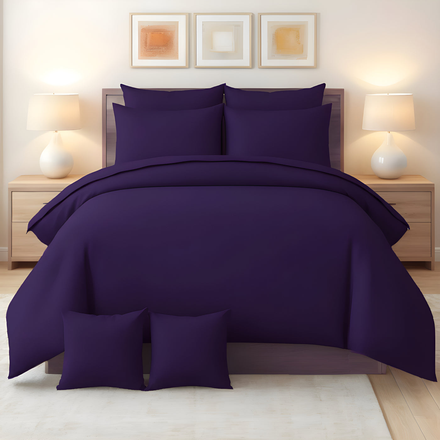 D.PURPLE  LUXURY DUVET COVERS SET- 8 PCS