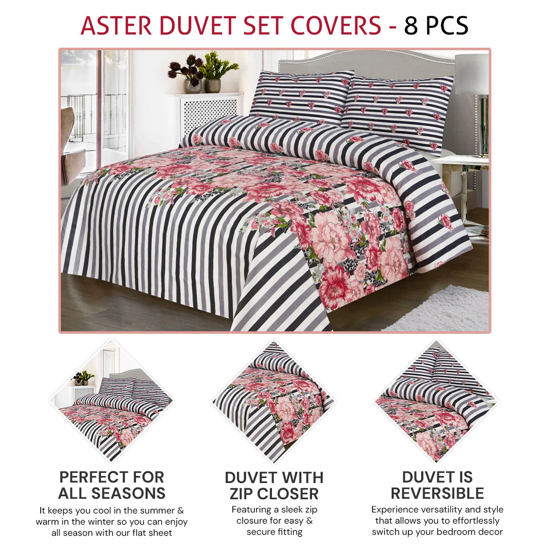 ASTER DUVET SET COVERS - 8 PCS (PREMIUM)