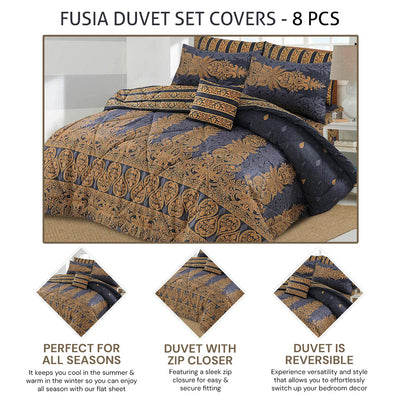 FUSIA DUVET SET COVERS - 8 PCS (PREMIUM)