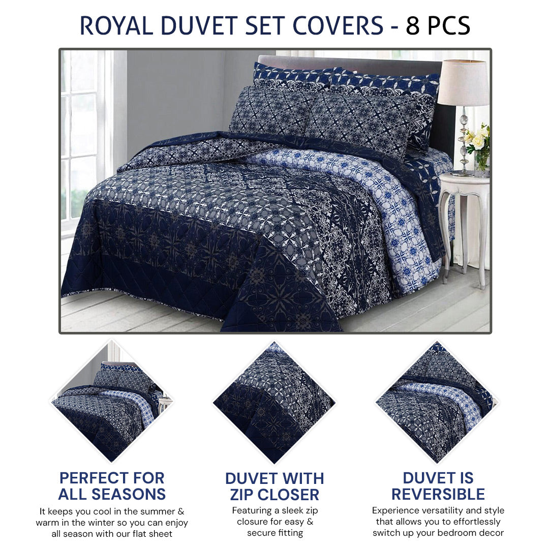 ROYAL DUVET SET COVERS - 8 PCS (PREMIUM)