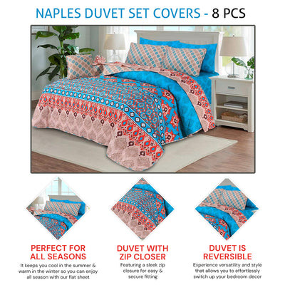 NAPLES DUVET SET COVERS - 8 PCS (PREMIUM)