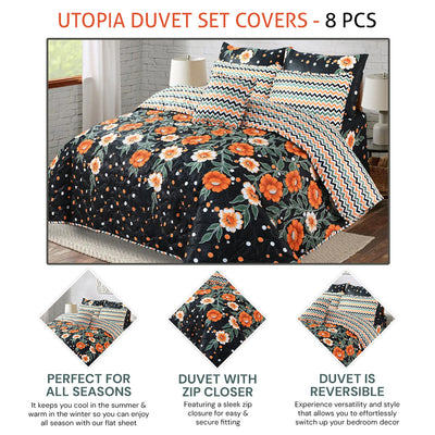 UTOPIA  DUVET SET COVERS - 8 PCS (PREMIUM)