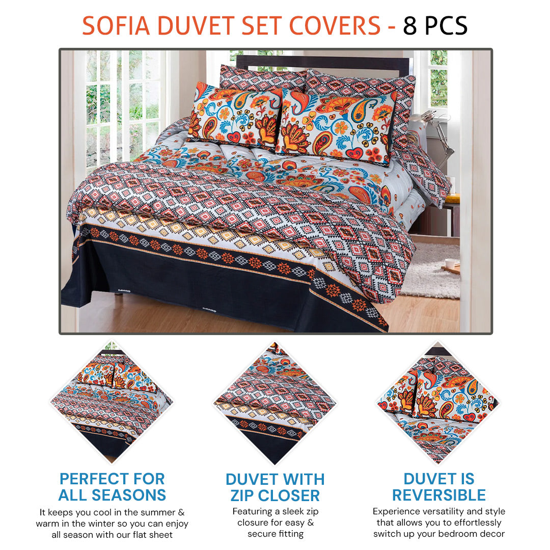 SOFIA DUVET SET COVERS - 8 PCS (PREMIUM)