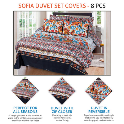 SOFIA DUVET SET COVERS - 8 PCS (PREMIUM)