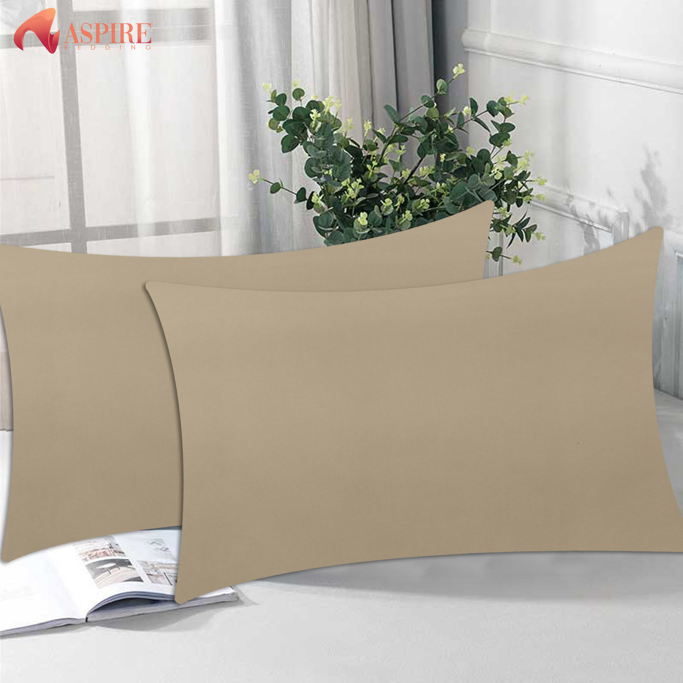 BEIGE DYED PILLOW COVERS