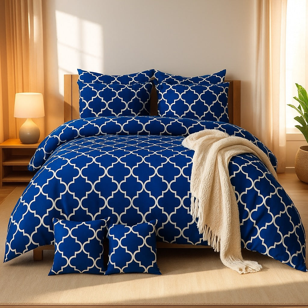 BLUE PENDORA DUVET COVERS  SET - 8 PCS (PREMIUM