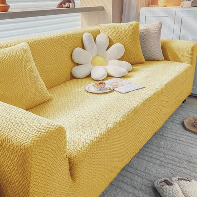YELLOW STRIPE JACQUARD SOFA COVERC