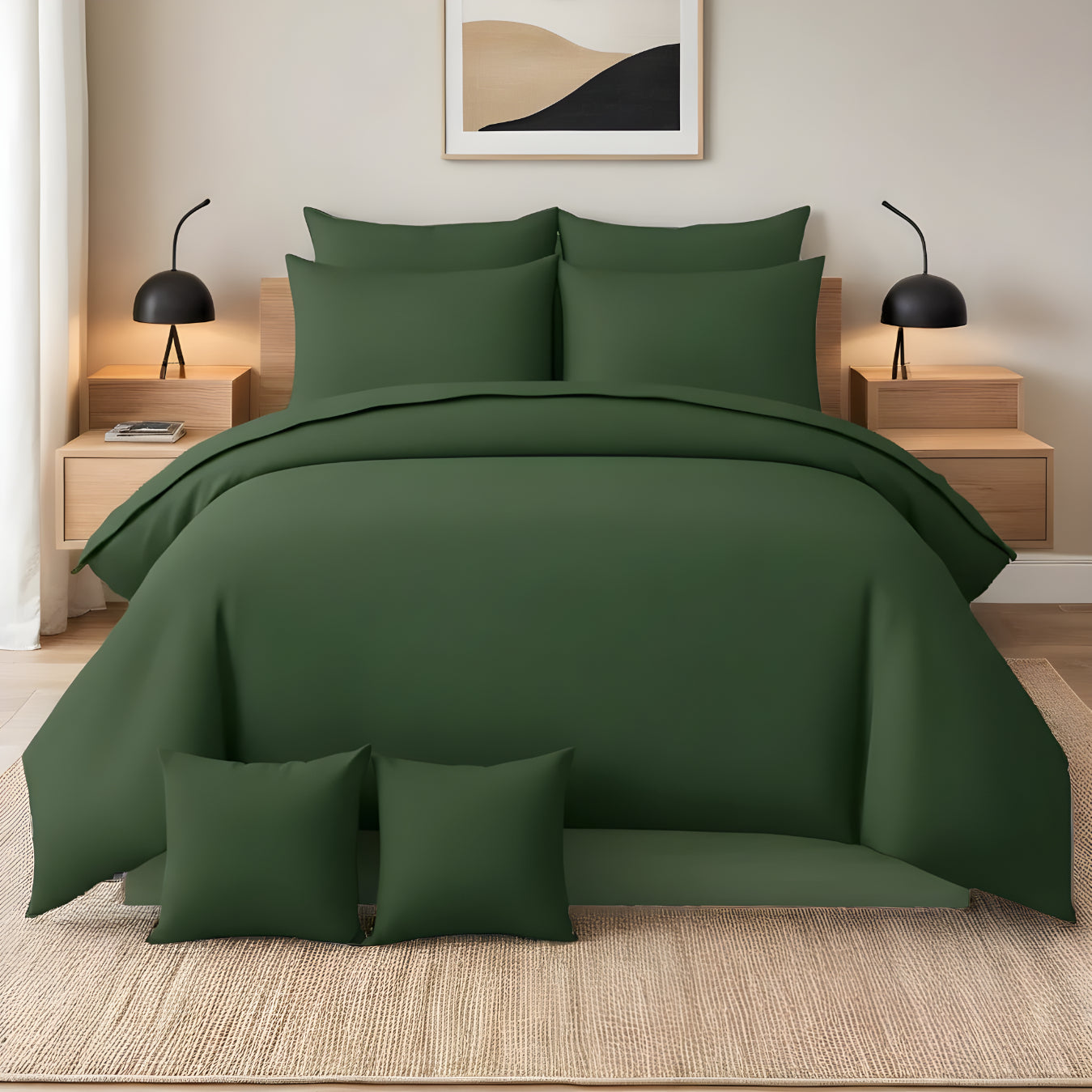 GREEN LUXURY DUVET COVERS SET- 8 PCS