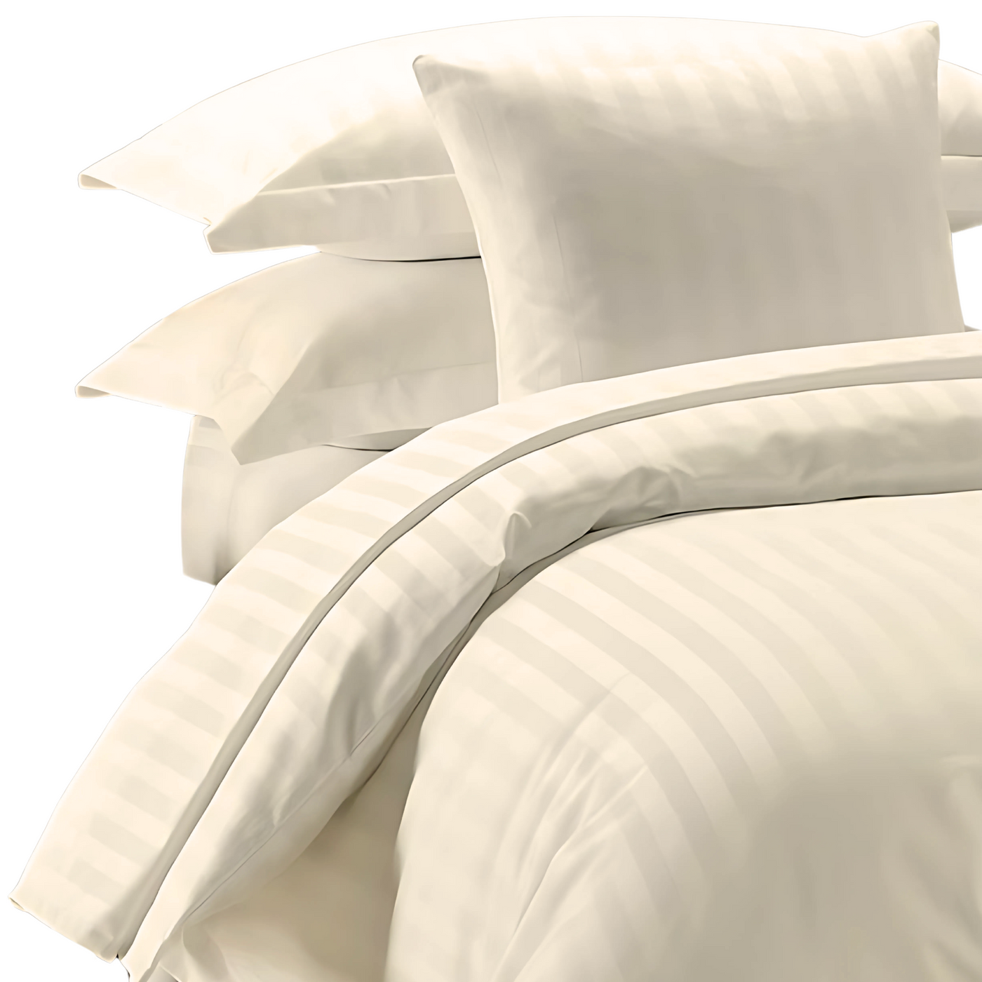 IVORY stripe filled COMFORTER SET- 8 PCS