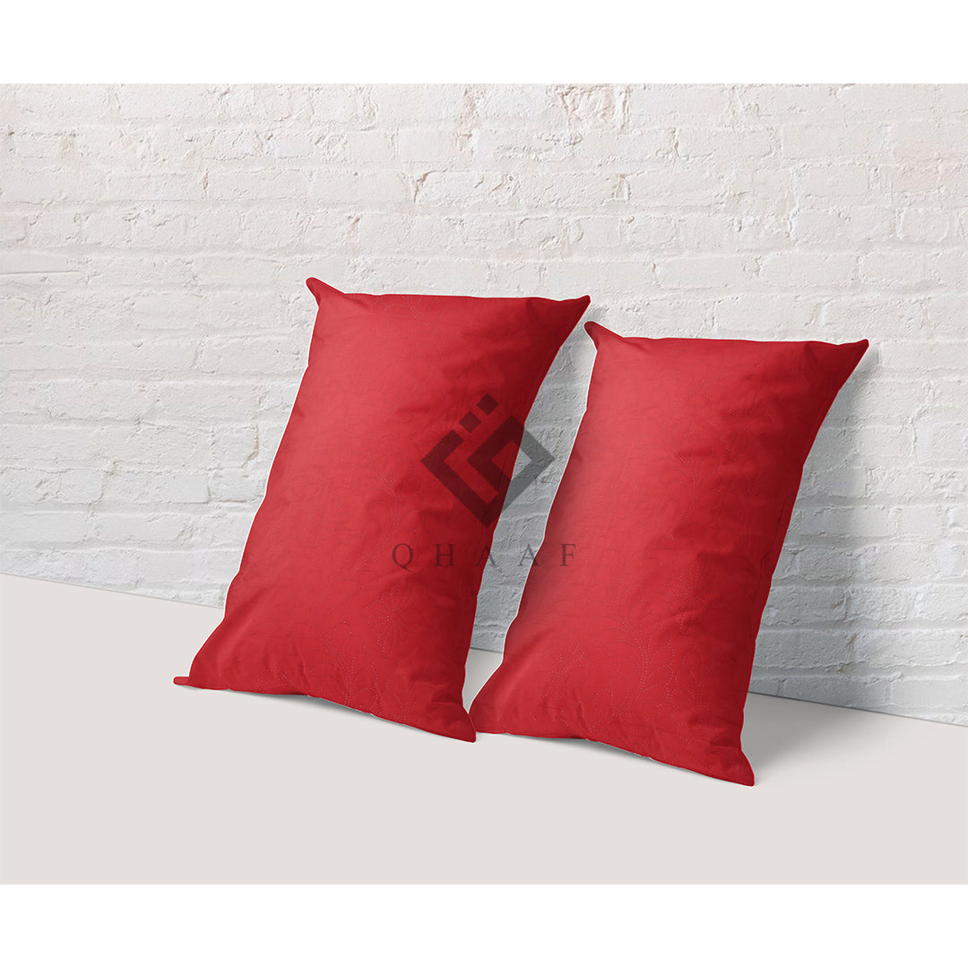 RED QUILTED PILLOW COVERS