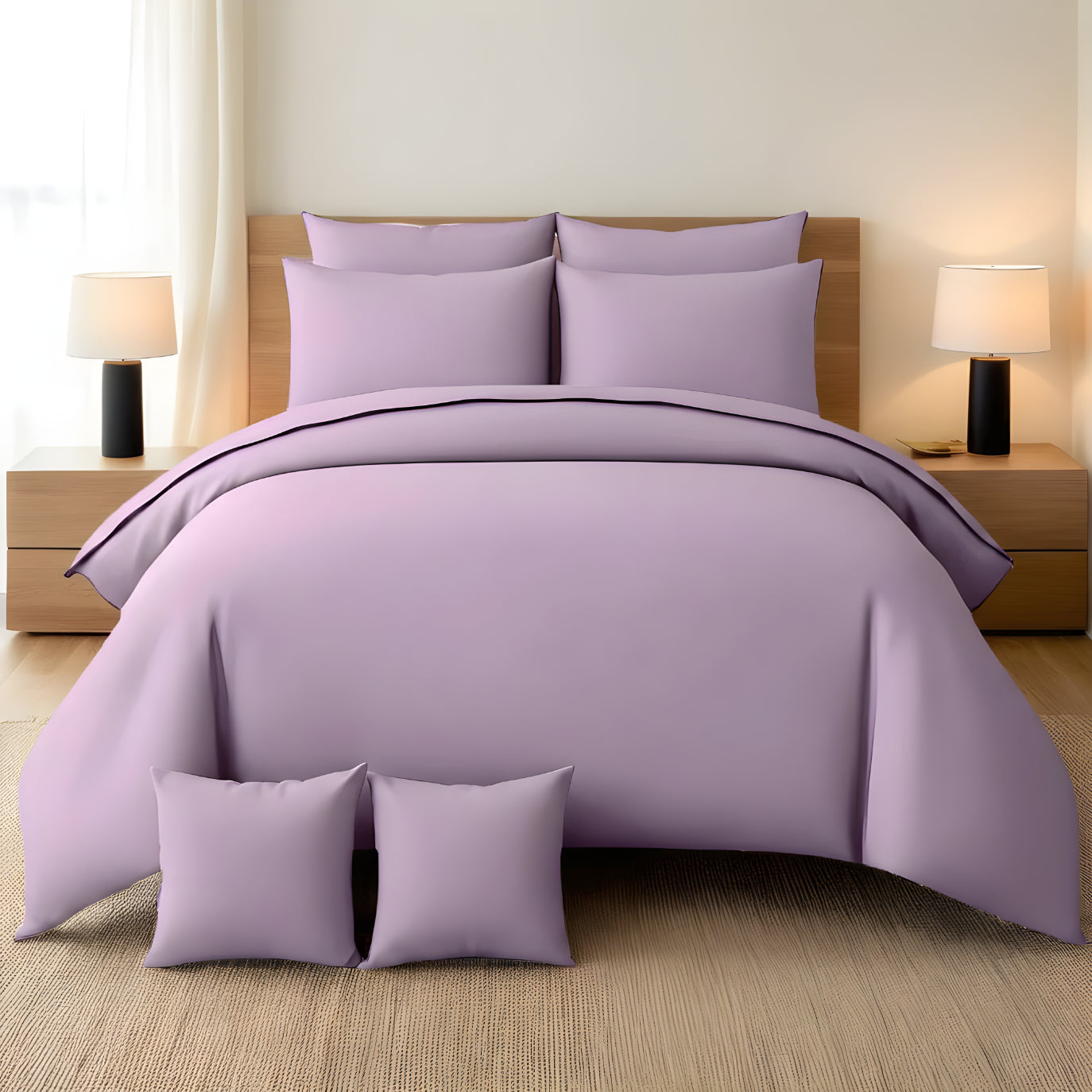 L.PURPLE LUXURY DUVET COVERS SET- 8 PCS