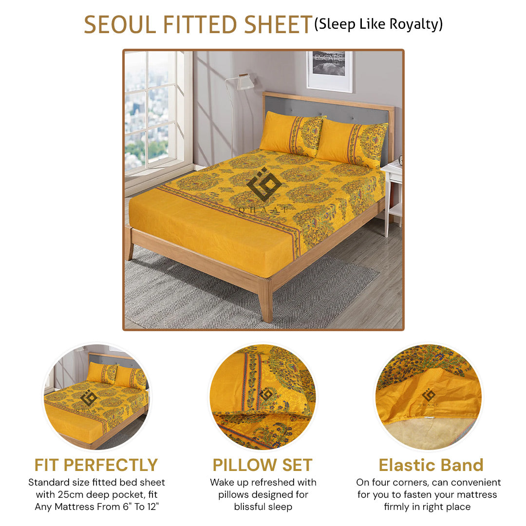 SEOUL FITTED SHEET - (PREMIUM)