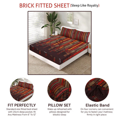 brick fitted sheet - (premium)