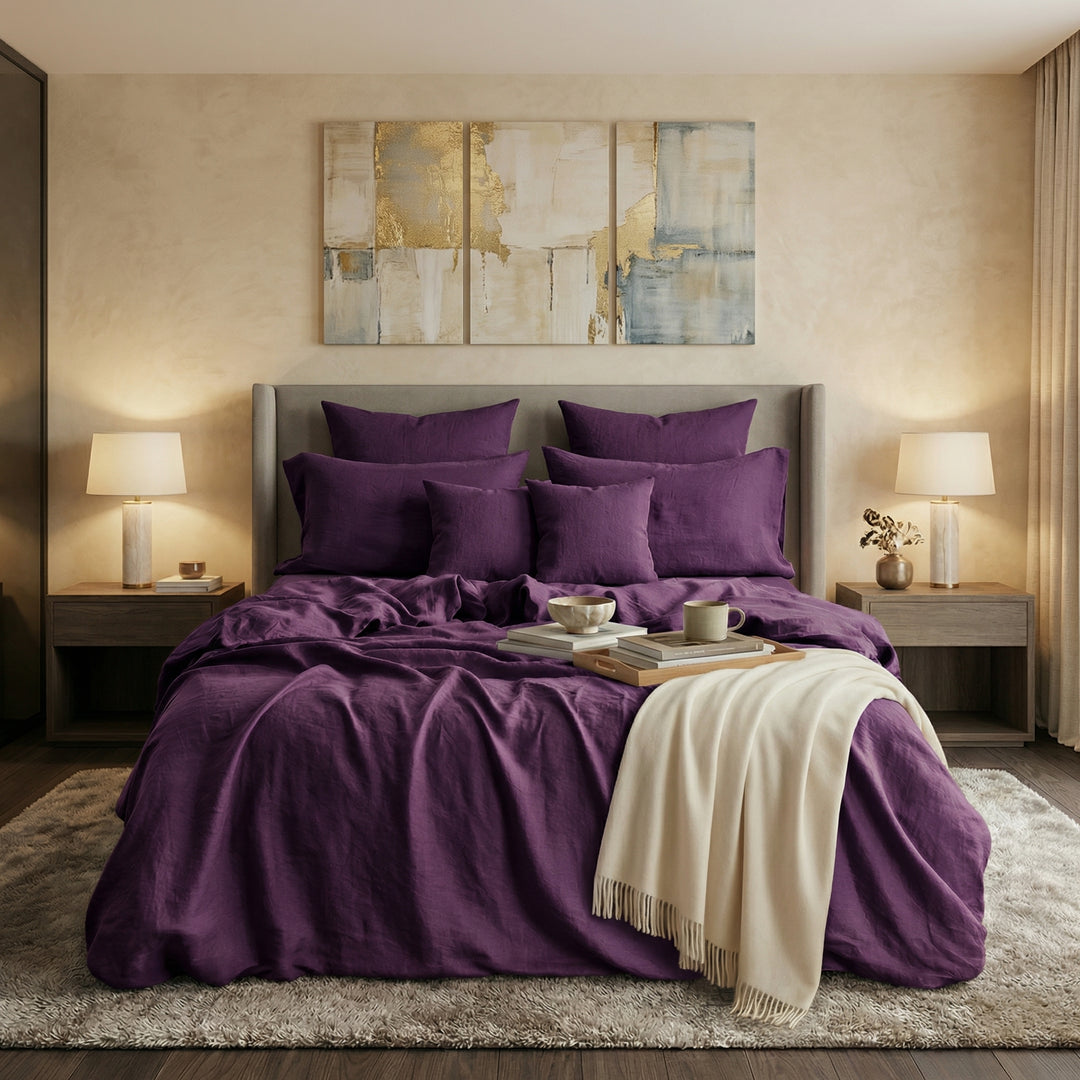 PURPLE LUXURY DUVET COVERS SET- 8 PCS