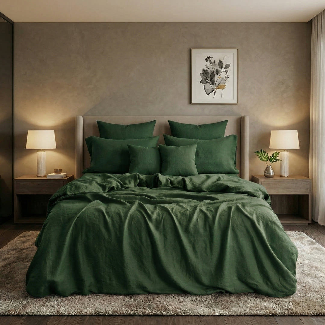 GREEN LUXURY DUVET COVERS SET- 8 PCS