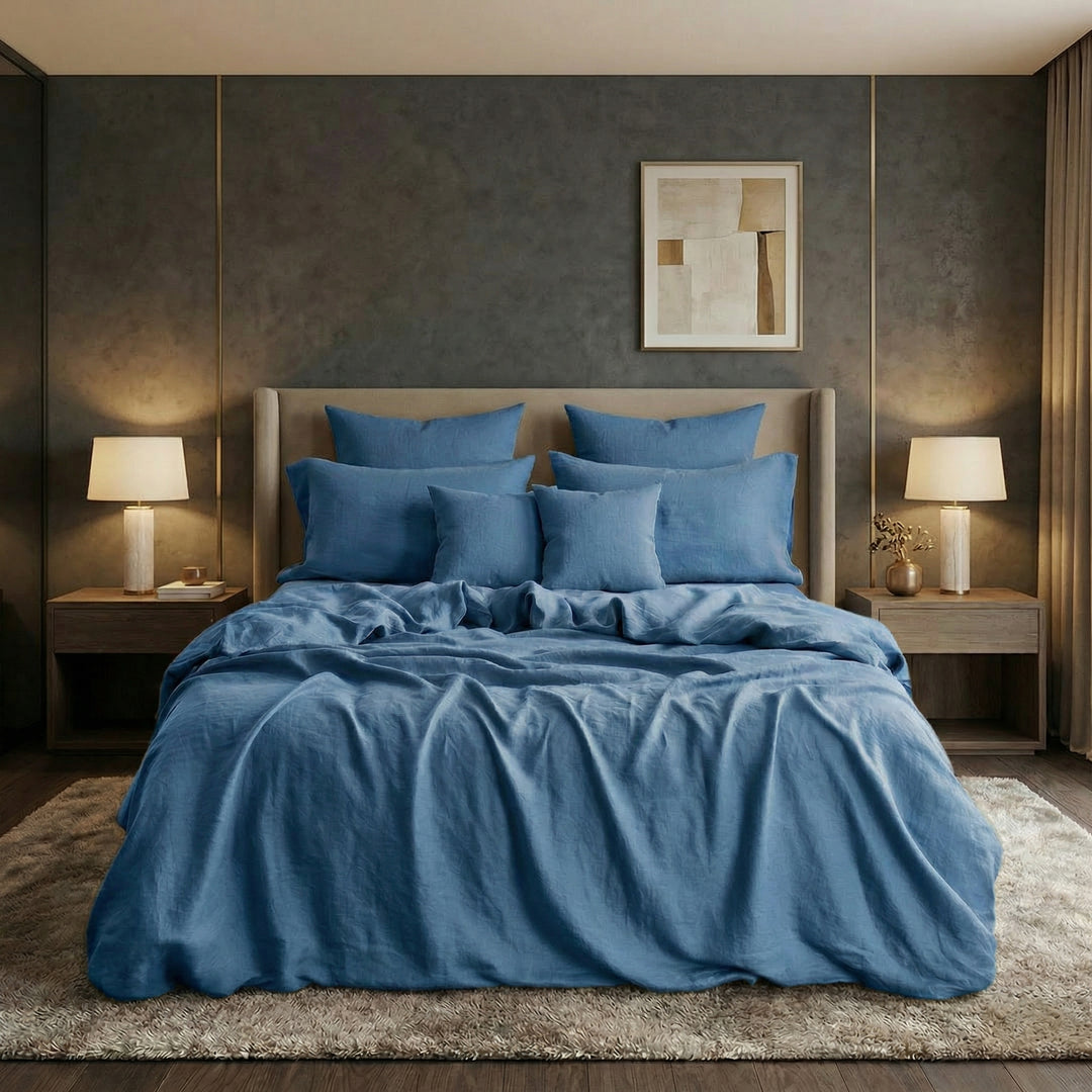 SEA BLUE LUXURY DUVET COVERS SET- 8 PCS